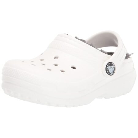 offerta a tempo: crocs classic lined clog k unisex bambini e ragazzi, white/grey — 8% da 34,93 € a 32,18 €