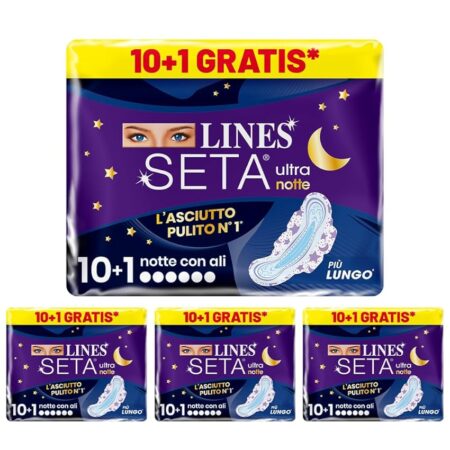 offerta a tempo: lines seta ultra notte, 11 pezzi (confezione da 4) — 28% da 11,16 € a 8,00 €
