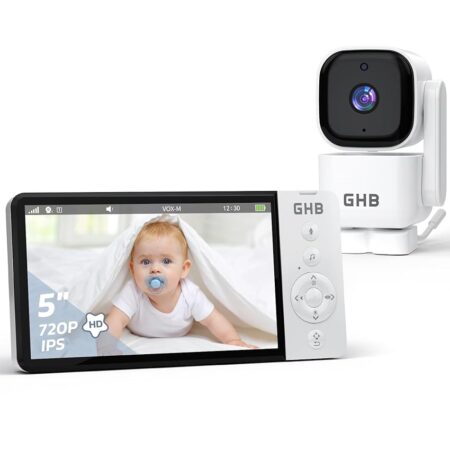 offerta a tempo: ghb baby monitor video e audio 5'', 350° telecamera rotante 720hd ips schermo — 10% da 63,17 € a 56,85 €