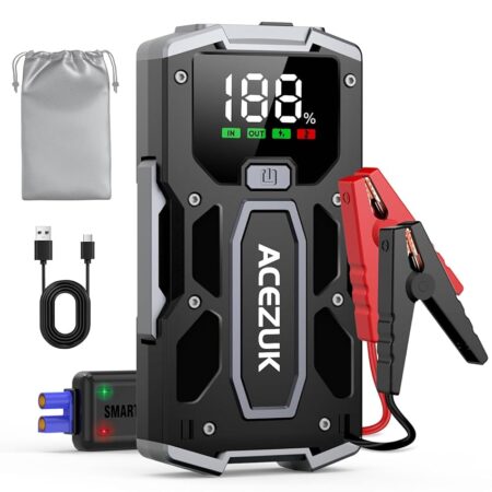 offerta a tempo: acezuk avviatore batteria, 5000a avviatore di emergenza per auto/moto(7.0l gas or) — 19% da 49,00 € a 39,55 €