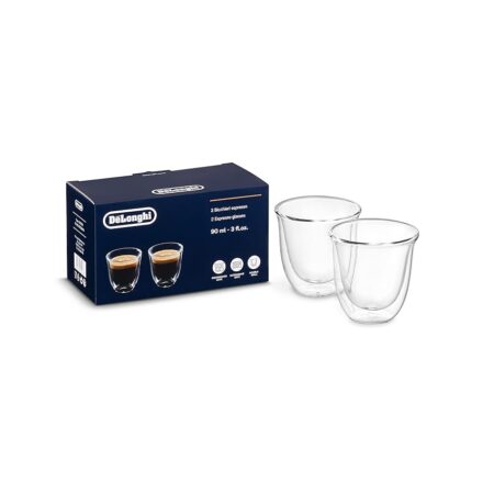 offerta a tempo: delonghi 2 bicchieri per caffè espresso a doppia parete — 54% da 16,99 € a 7,90 €