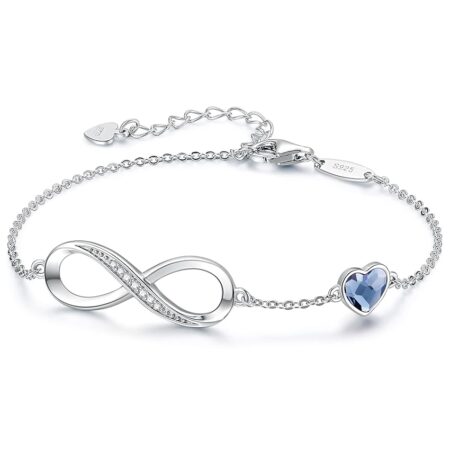 offerta a tempo: louisa secret bracciale donna argento 925 braccialetto infinito bracciali cuore gioielli — 20% da 49,99 € a 39,99 €