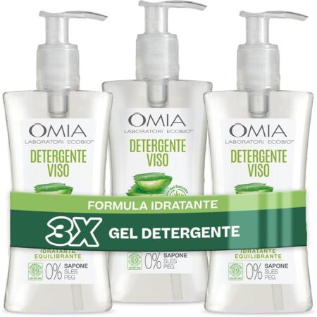 offerta a tempo: omia gel detergente viso eco bio aloe vera del salento 3 pezzi x 200ml — 51% da 15,99 € a 7,86 €