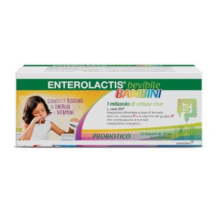 offerta a tempo: enterolactis bambini bevibile 12 flaconcini gusto lampone: equilibrio intestinale e vitalità — 11% da 8,94 € a 7,92 €