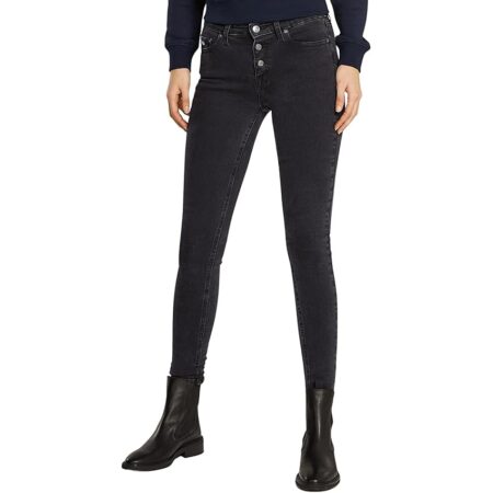 offerta a tempo: tommy jeans donna jeans nora mid rise skinny fit con chiusura con bottoni — 36% da 109,90 € a 69,93 €