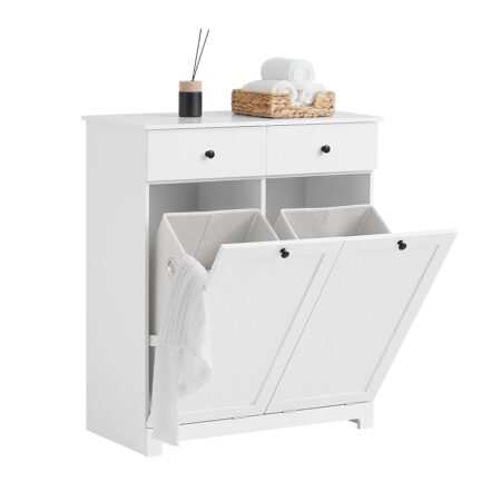 offerta a tempo: sobuy mobiletto bagno con portabiancheria mobile bagno salvaspazio con 2 cassetti — 8% da 129,90 € a 119,51 €