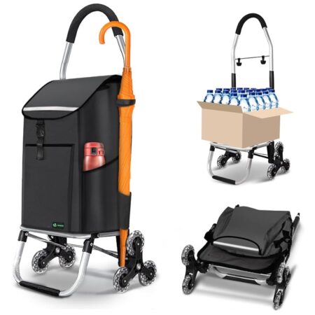 offerta a tempo: vounot® carrello spesa pieghevole in alluminio, carrello portaspesa 6 ruote con borsa — 17% da 45,99 € a 38,02 €