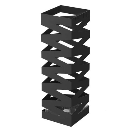 offerta a tempo: songmics porta ombrelli in metallo, contenitore per ombrelli quadrato con 4 gancetti — 33% da 40,59 € a 27,29 €