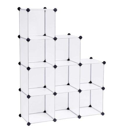 offerta a tempo: songmics scaffale a 9 scomparti, organizzatore di plastica modulare — 35% da 36,99 € a 23,99 €