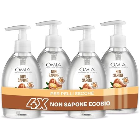 offerta a tempo: omia non sapone eco bio con olio di argan del marocco 4 pezzi x 300ml — 54% da 14,32 € a 6,55 €