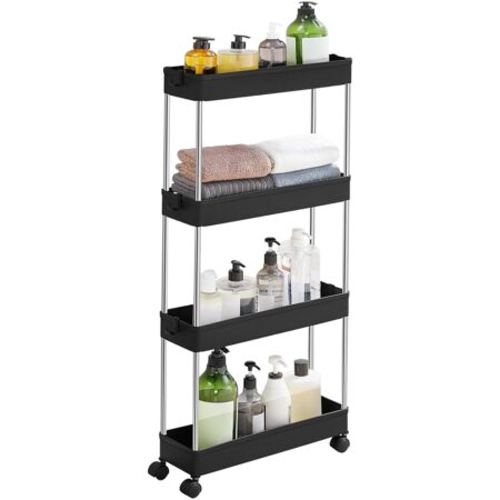 offerta a tempo: songmics carrello portaoggetti a 4 livelli, carrello con ruote — 33% da 26,99 € a 17,99 €