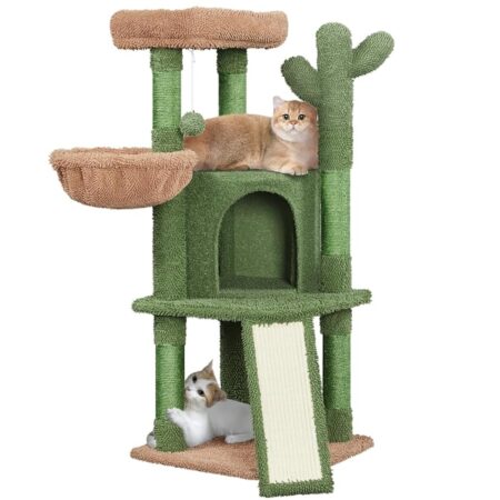 offerta a tempo: yaheetech albero tiragraffi per gatti a forma di cactus in truciolato e corda di sisal 42,5 cm × 42,5 cm × 106,5 cm — 23% da 59,99 € a 46,08 €