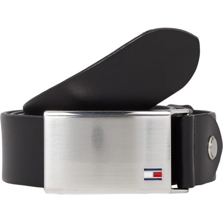 offerta a tempo: tommy hilfiger uomo cintura th plaque belt 3.5 adj cintura in pelle — 30% da 49,90 € a 34,95 €