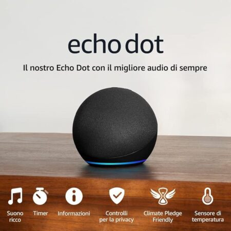 offerta a tempo: echo dot (ultimo modello) — 38% da 47,99 € a 29,99 €
