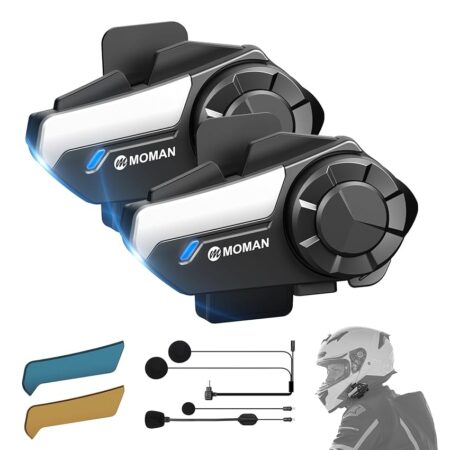 offerta a tempo: moman interfono moto coppia, h2s auricolare casco moto 1000m sistema di comunicazione — 18% da 120,99 € a 98,99 €