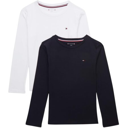 offerta a tempo: tommy hilfiger maglietta maniche lunghe bambino confezione da 2 cotone — 25% da 39,90 € a 29,90 €