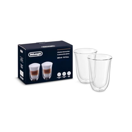 offerta a tempo: de'longhi bicchieri cappuccino, tazze di vetro per latte macchiato — 36% da 22,99 € a 14,72 €