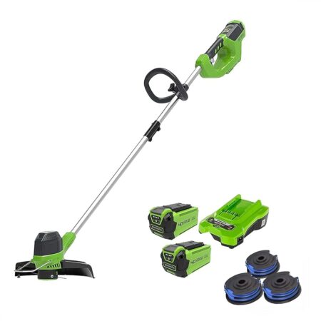 offerta a tempo: greenworks 40v tagliabordi a batteria per giardini medi, batteria 40v 2x 2ah e caricabatterie — 27% da 227,98 € a 166,07 €