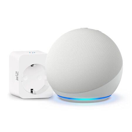 offerta a tempo: echo dot altoparlante intelligente con orologio integrato e alexa + presa smart compatibile con alexa — 46% da 64,72 € a 34,99 €