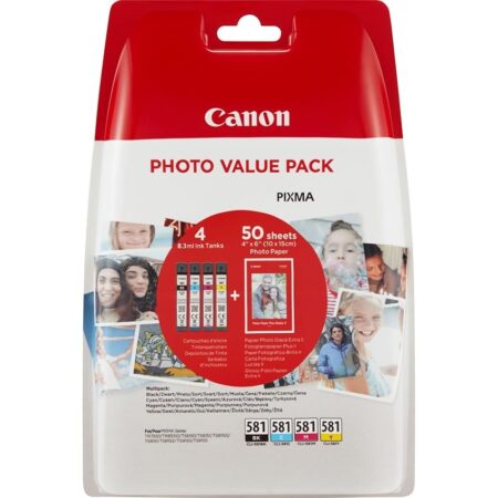 offerta a tempo: canon cli 581 xl c m y bk confezione da 4 cartucce d'inchiostro capacità xl (nero) — 39% da 68,99 € a 42,22 €