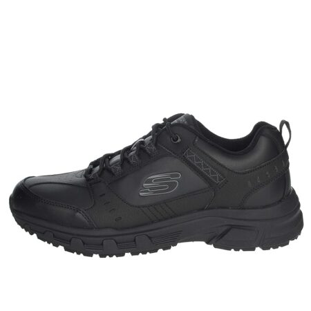 offerta a tempo: skechers oak canyon redwick uomo formatori, black leather synthetic textile black trim — 27% da 64,95 € a 47,53 €