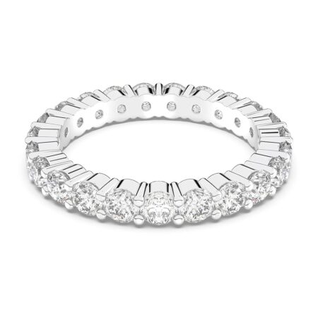 offerta a tempo: anello da donna swarovski placcato platino cristallo trasparente taglio rotondo 5257490 (49) — 20% da 89,00 € a 71,59 €