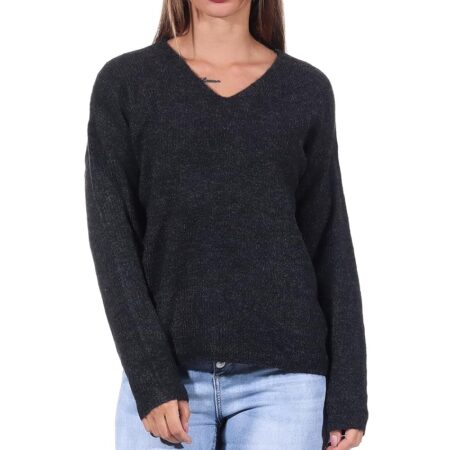 offerta a tempo: only onlcamilla v neck l/s pullover knt noos, grigio scuro mélange — 30% da 29,99 € a 20,95 €
