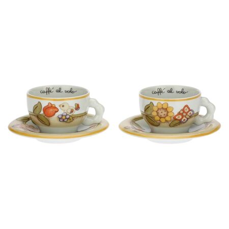 offerta a tempo: thun set 2 tazze country con fiori, farfalla e uccellino — 31% da 34,90 € a 23,99 €