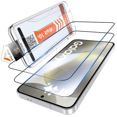offerta a tempo: lk 2 pezzi vetro temperato per samsung galaxy s25/s24, rimozione automatica della polvere — 23% da 15,99 € a 12,24 €