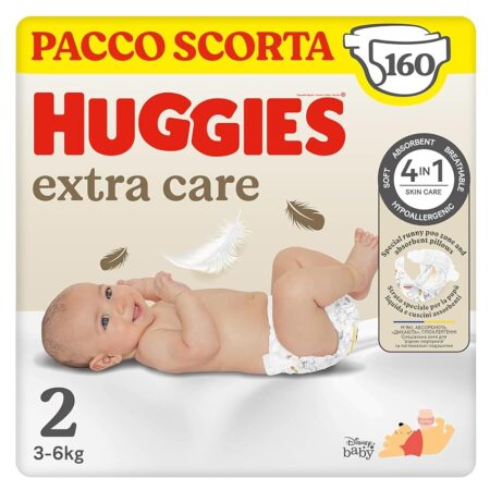 offerta a tempo: huggies extra care bebè, pannolini taglia 2 (3 6kg) — 21% da 50,49 € a 39,99 €