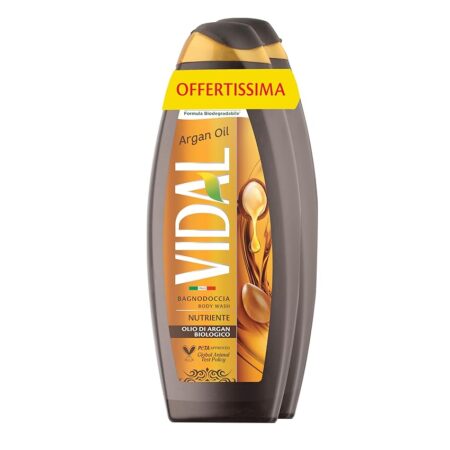 offerta a tempo: vidal bagnoschiuma con olio di argan 2 pezzi x 600ml — 33% da 4,49 € a 2,99 €
