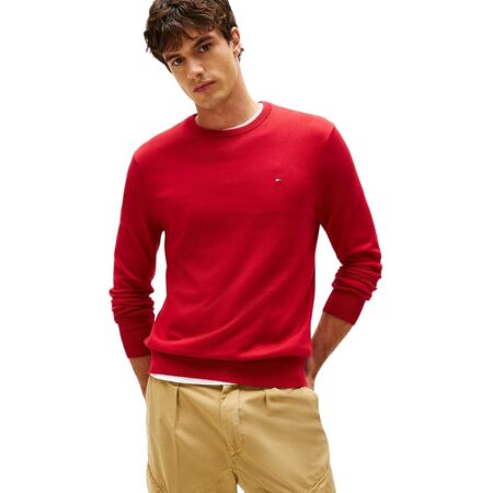 offerta a tempo: tommy hilfiger uomo pullover essential cotton con scollo rotondo — 10% da 99,90 € a 89,99 €
