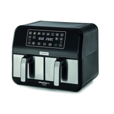 offerta a tempo: kenwood airfryer hfm20 000mb kenwood000mb kenwood 000mb khealthy twin 2x4l black silver (hfm20.000mb) — 10% da 118,62 € a 106,19 €