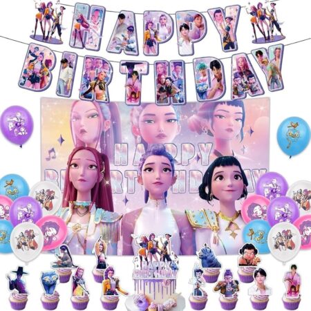 offerta a tempo: kit di decorazioni per feste di compleanno a tema kpop demon hunters — 37% da 12,62 € a 7,99 €