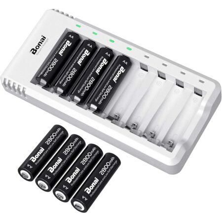 offerta a tempo: bonai batterie ricaricabili aa alta capacità 2800mah 8 pezzi pile ricaricabili stilo ni — 33% da 27,99 € a 18,71 €