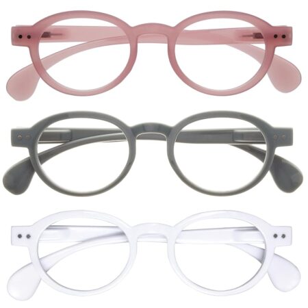 offerta a tempo: opulize oca occhiali da lettura pacco da 3 montatura moderna retró rotonda — 14% da 12,00 € a 10,38 €
