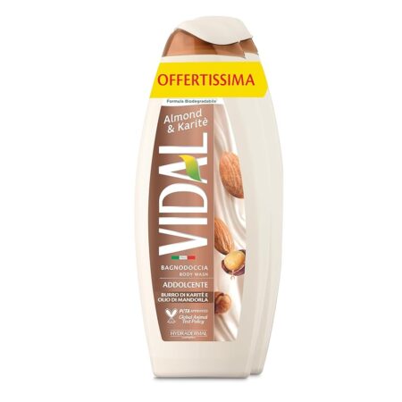 offerta a tempo: vidal bagnoschiuma almond & karité, formula addolcente — 33% da 4,49 € a 2,99 €