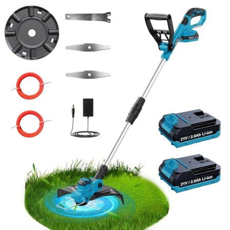 offerta a tempo: decespugliatore a batteria 21v, kuzupro tagliabordi a batteria brushless con 2 batterie 2,0ah — 38% da 115,97 € a 71,98 €