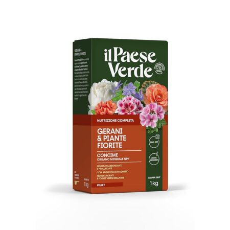 offerta a tempo: il paese verde gerani e piante fiorite 1kg concime per gerani granulare per fioriture — 30% da 8,60 € a 6,00 €