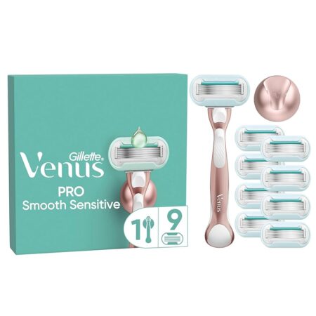 offerta a tempo: gillette venus deluxe rasoio donna smooth sensitive, 1 manico e 9 lamette donna da 5 lame — 5% da 38,99 € a 36,90 €