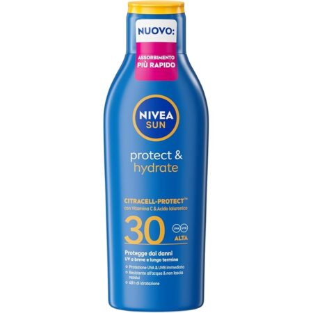 offerta a tempo: nivea sun protect & hydrate spf 30 200 ml, crema solare 30 idratante 48h ad assorbimento rapido — 32% da 17,69 € a 11,99 €