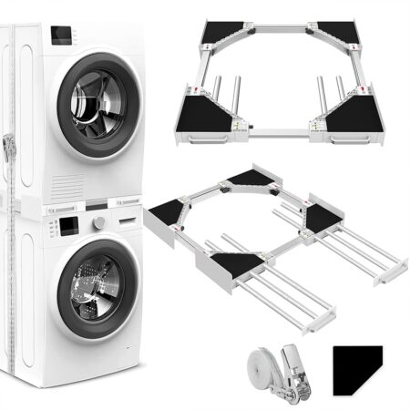 offerta a tempo: niuxx kit sovrapposizione lavatrice asciugatrice, con 6 aste telescopiche — 33% da 69,99 € a 46,74 €