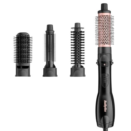 offerta a tempo: babyliss spazzola ad aria calda con 4 accessori per asciugatura, styling e volume — 42% da 59,90 € a 34,90 €