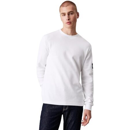 offerta a tempo: calvin klein jeans maglietta maniche lunghe uomo badge waffle ls tee basic — 35% da 59,90 € a 38,99 €