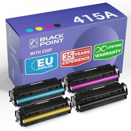 offerta a tempo: [con chip] black point set di 4 cartucce toner per hp 415a hp 415x w2030a w2031a w2032a — 12% da 209,99 € a 184,79 €