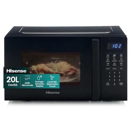 offerta a tempo: hisense h20mobs4hg forno microonde con controllo elettronico, capacità 20 l — 31% da 129,00 € a 89,00 €