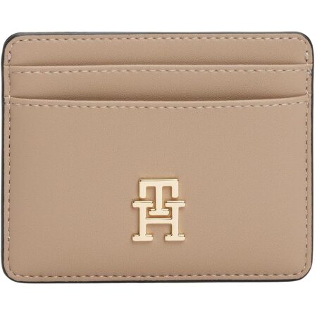 offerta a tempo: tommy hilfiger donna porta carte feminine con logo, beige (coastal taupe) — 54% da 49,90 € a 22,75 €