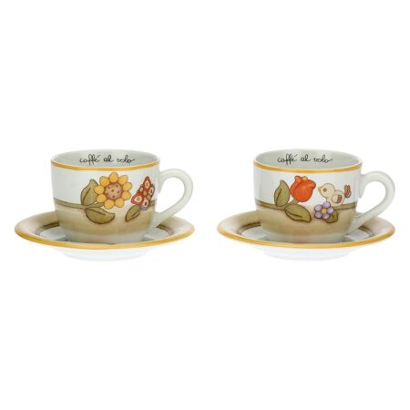 offerta a tempo: thun set 2 tazze country con fiori, farfalla e uccellino — 30% da 42,90 € a 29,99 €