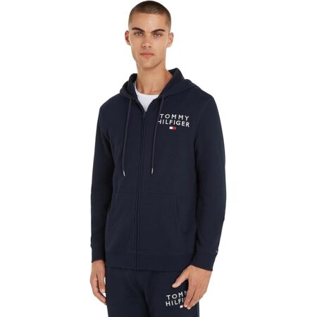 offerta a tempo: tommy hilfiger felpa con cappuccio e zip uomo cerniera, blu (desert sky) — 28% da 89,90 € a 64,85 €