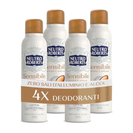 offerta a tempo: neutro roberts, deodorante spray pelle sensibile con avena lenitiva e argan — 43% da 15,99 € a 9,11 €